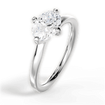 Ashley Oval Cut Lab Grown Diamond 14Kt White Gold Engagement Ring - View 3