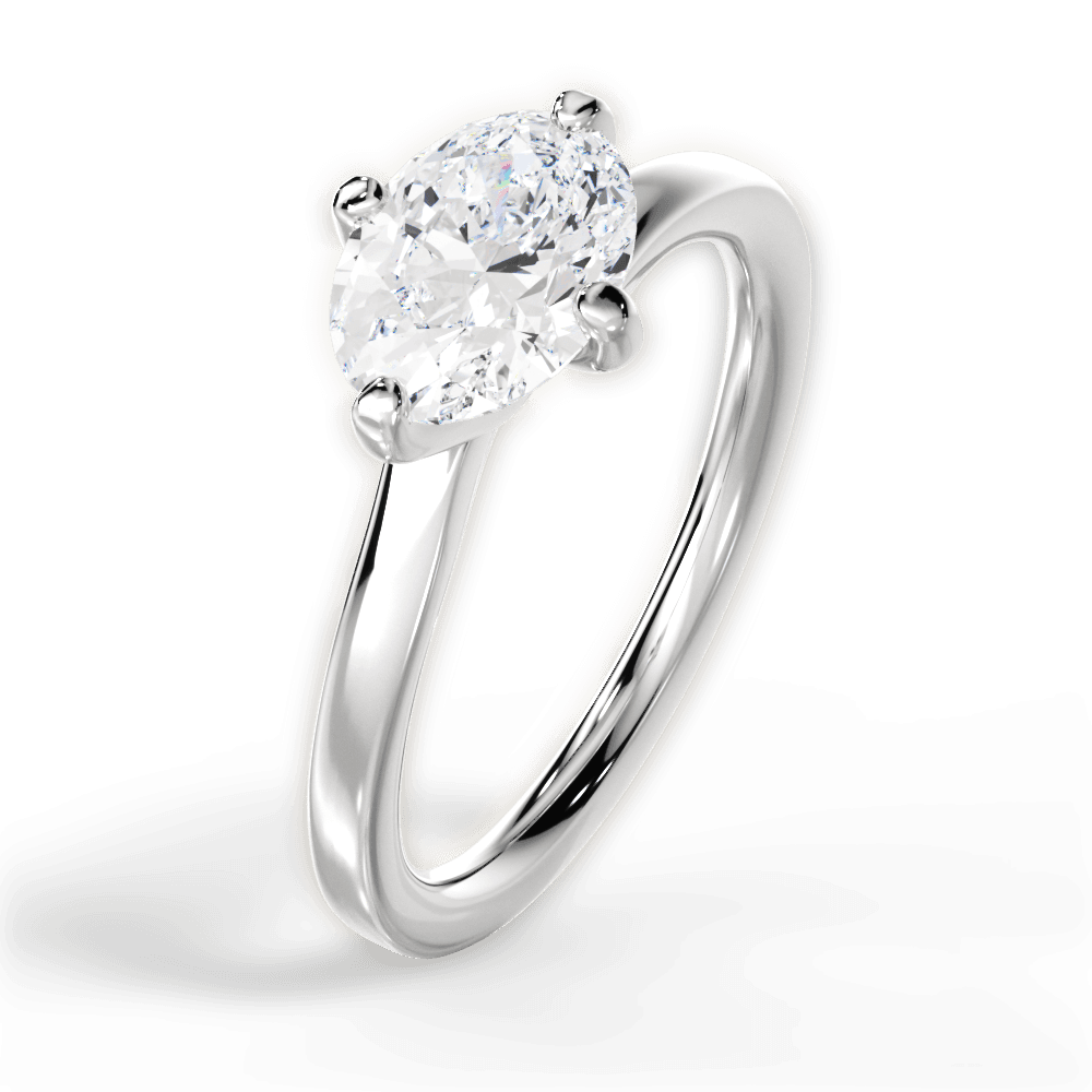 Ashley Oval Cut Lab Grown Diamond 14Kt White Gold Engagement Ring - View 3