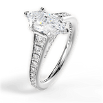 Leslie Marquise Cut Lab Grown Diamond Platinum Engagement Ring - View 2