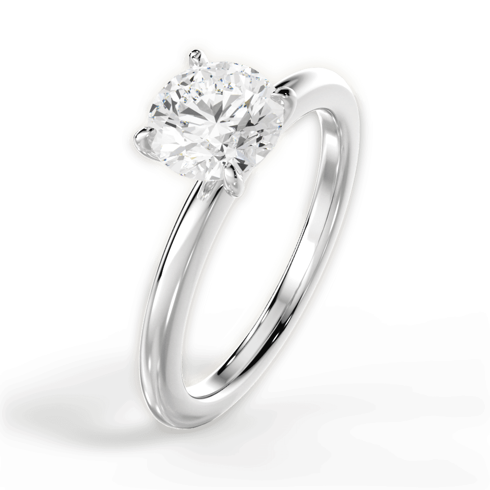 Allison Round Cut Lab Grown Diamond 18Kt White Gold Engagement Ring - View 3