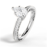 Donna Pear Cut Lab Grown Diamond Platinum Engagement Ring - View 3