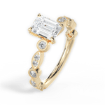 Edith Emerald Cut Lab Grown Diamond 18Kt Yellow Gold Engagement Ring - View 4