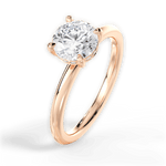 Brenda Round Cut Lab Grown Diamond 18Kt Rose Gold Engagement Ring - View 3