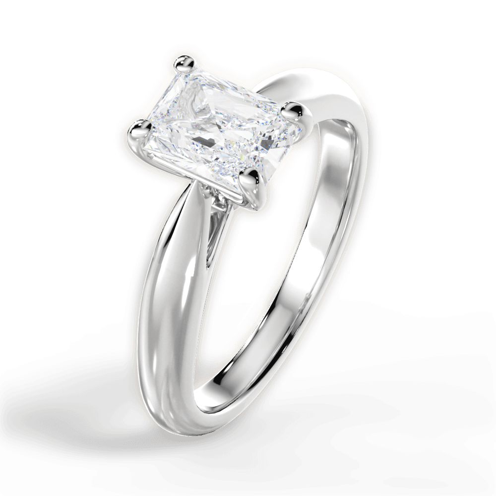 Amy Radiant Cut Lab Grown Diamond Platinum Engagement Ring - View 2