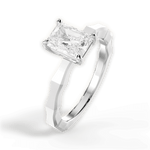 Aaliyah Radiant Cut Lab Grown Diamond 18Kt White Gold Engagement Ring - View 2