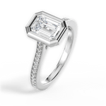 Deanna Emerald Cut Lab Grown Diamond Platinum Engagement Ring - View 3