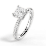 Helen Princess Cut Lab Grown Diamond 18Kt White Gold Engagement Ring - View 4