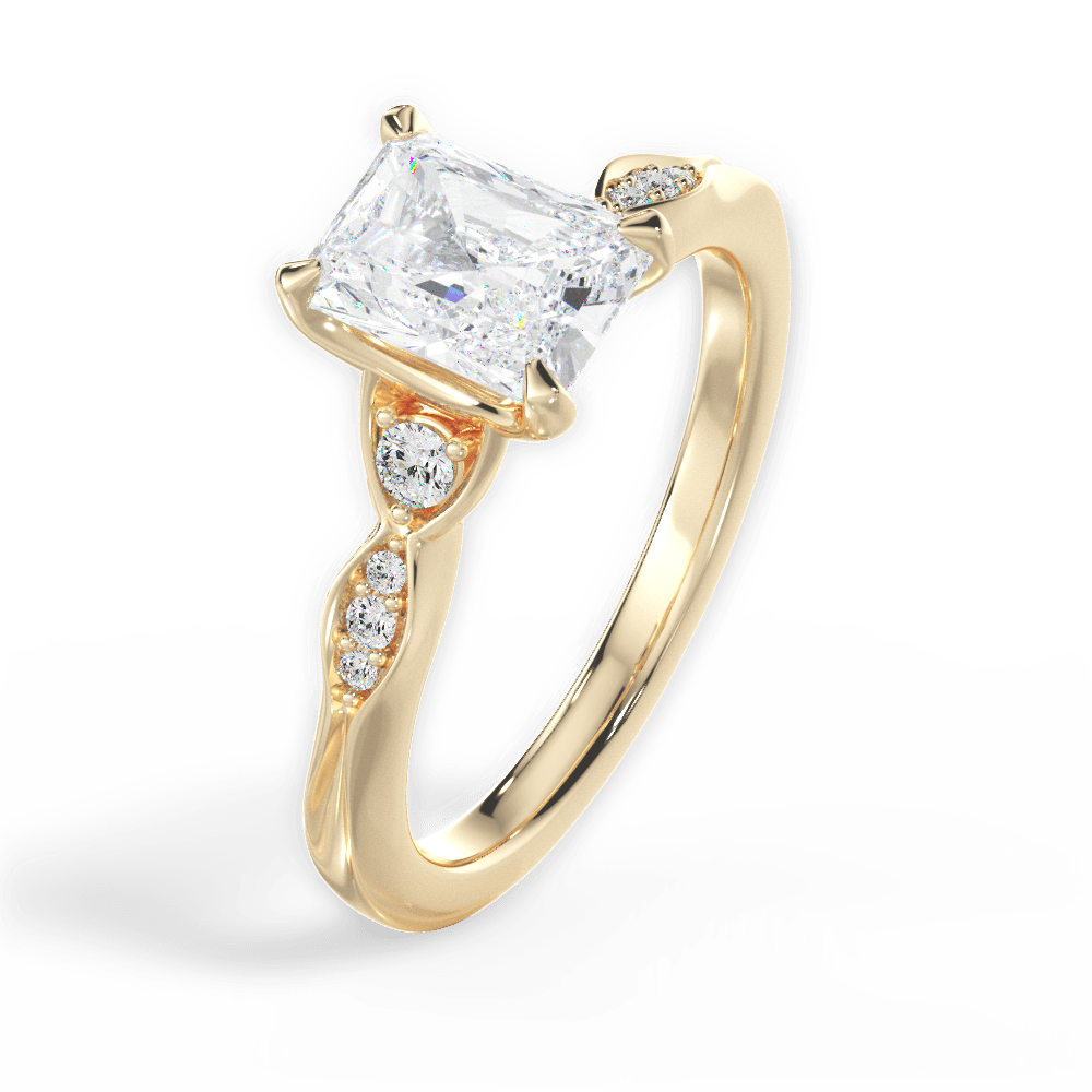 Cassie Radiant Cut Lab Grown Diamond 18Kt Yellow Gold Engagement Ring - View 4