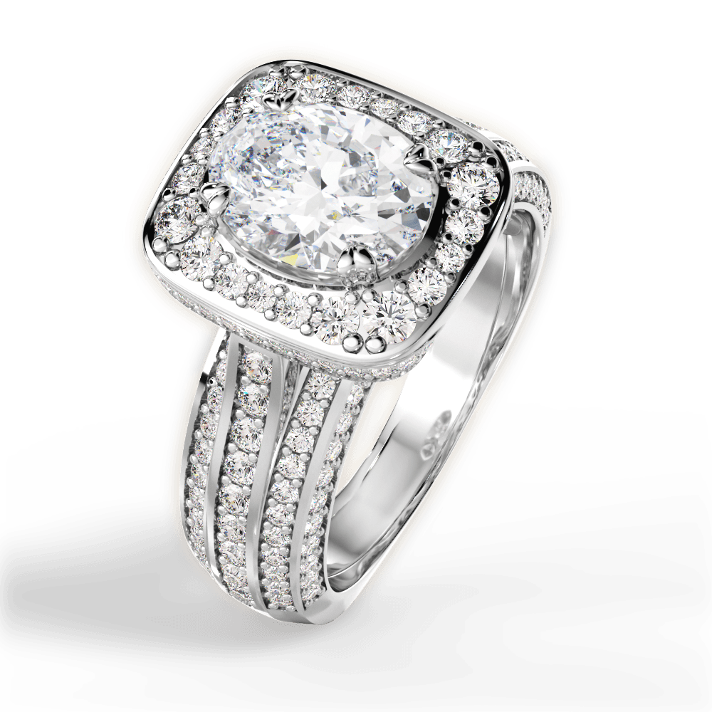 Madison Oval Cut Lab Grown Diamond 14Kt White Gold Engagement Ring - View 4