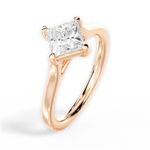 Bernadette Princess Cut Lab Grown Diamond 18Kt Rose Gold Engagement Ring - View 3