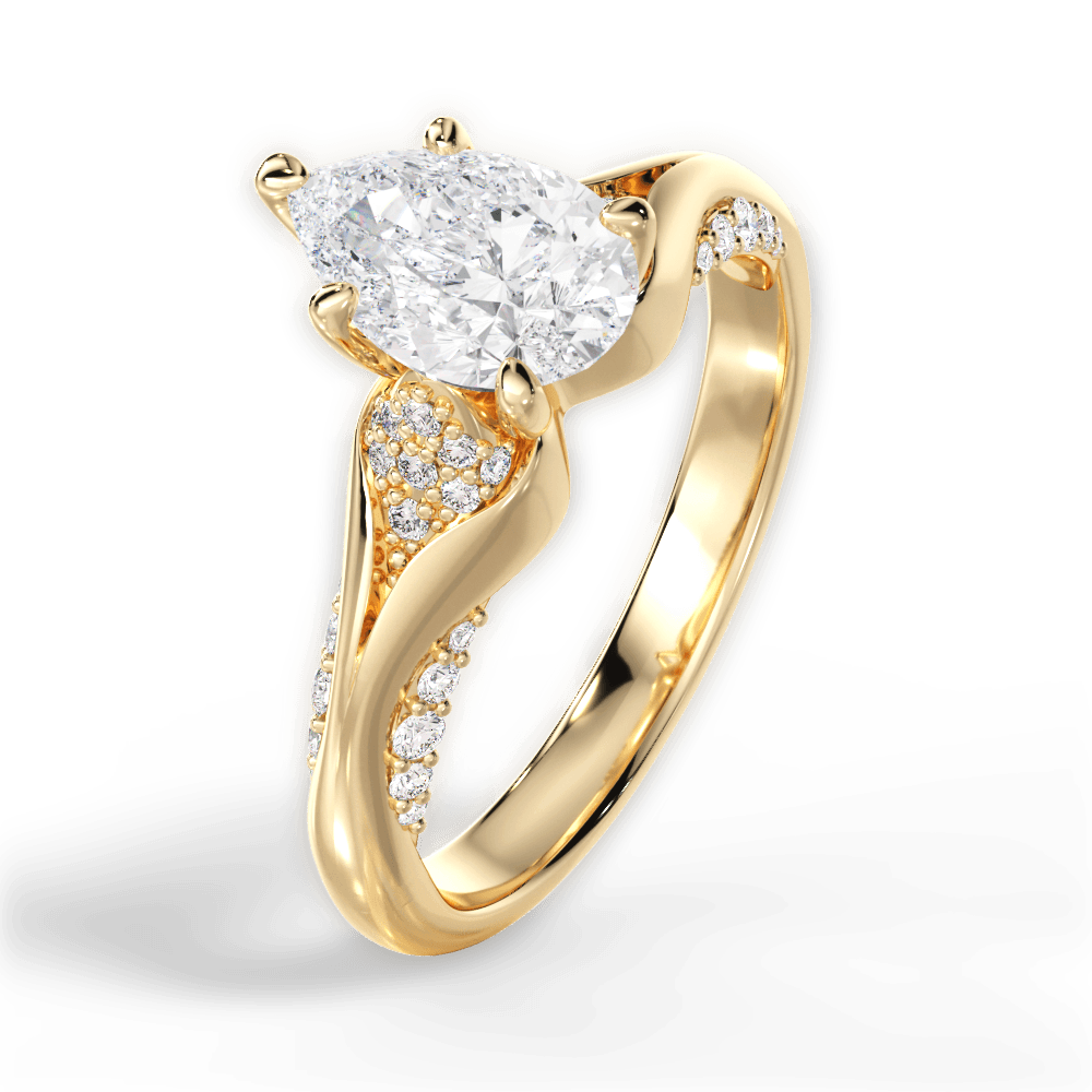 Isabel Pear Cut Lab Grown Diamond 18Kt Yellow Gold Engagement Ring - View 4