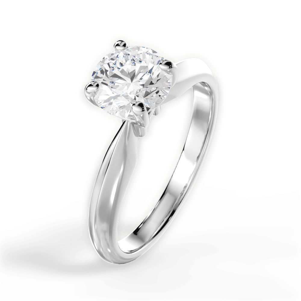 Aria Round Cut Lab Grown Diamond Platinum Engagement Ring - View 4