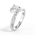 Aria Round Cut Lab Grown Diamond 18Kt White Gold Engagement Ring - View 4