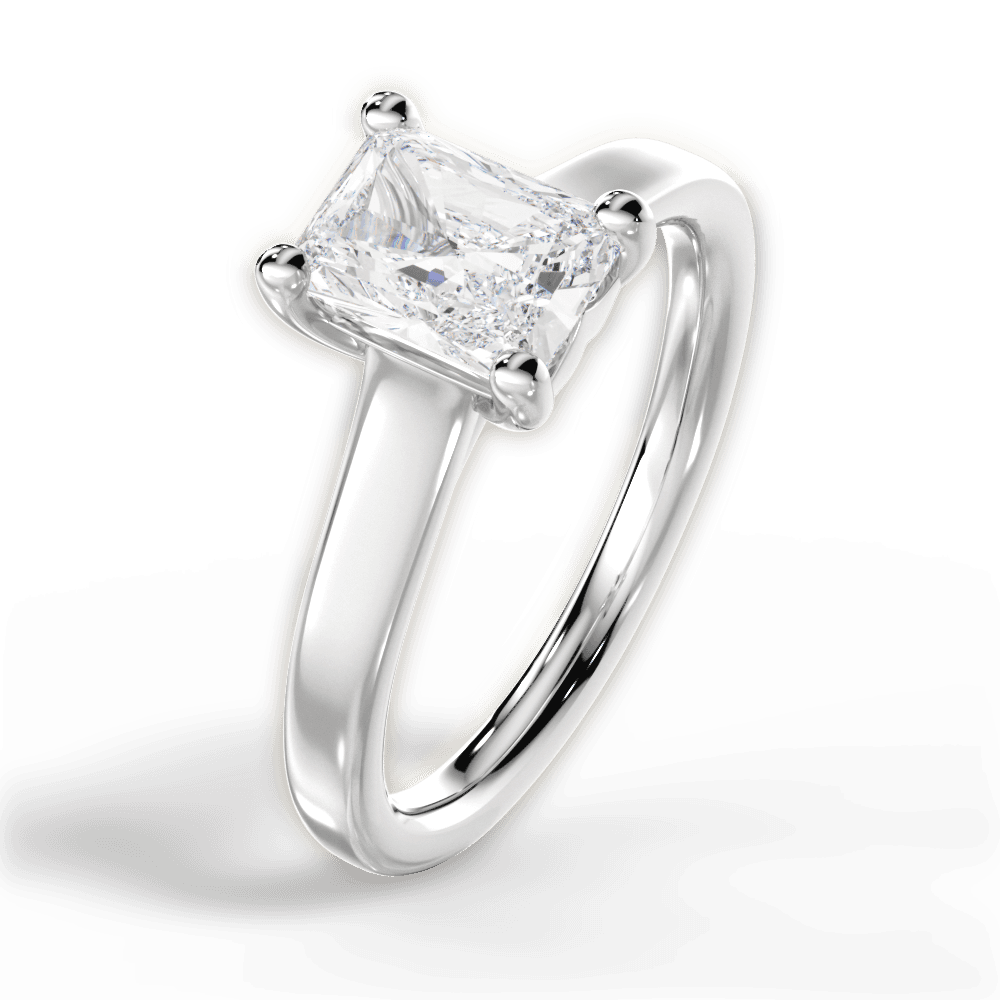 Ariana Radiant Cut Lab Grown Diamond 14Kt White Gold Engagement Ring - View 2