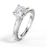 Carrie Cushion Cut Lab Grown Diamond 18Kt White Gold Engagement Ring - View 2