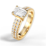 Kayla Emerald Cut Lab Grown Diamond 18Kt Yellow Gold Engagement Ring - View 3