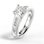 Brittany Cushion Cut Lab Grown Diamond Platinum Engagement Ring - View 3