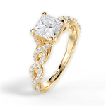 Justine Princess Cut Lab Grown Diamond 18Kt Yellow Gold Engagement Ring - View 3
