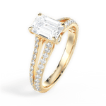 Kendra Emerald Cut Lab Grown Diamond 18Kt Yellow Gold Engagement Ring - View 3
