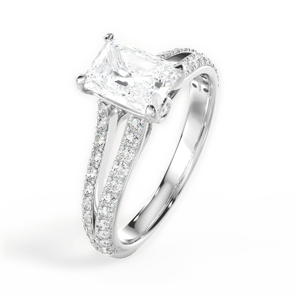 Kendra Radiant Cut Lab Grown Diamond 18Kt White Gold Engagement Ring - View 4