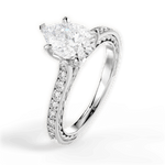 Gilda Pear Cut Lab Grown Diamond 14Kt White Gold Engagement Ring - View 4