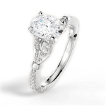 Geraldine Oval Cut Lab Grown Diamond 18Kt White Gold Engagement Ring - View 4