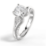 Isabel Cushion Cut Lab Grown Diamond 18Kt White Gold Engagement Ring - View 4