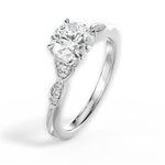 Cassie Round Cut Lab Grown Diamond 14Kt White Gold Engagement Ring - View 4