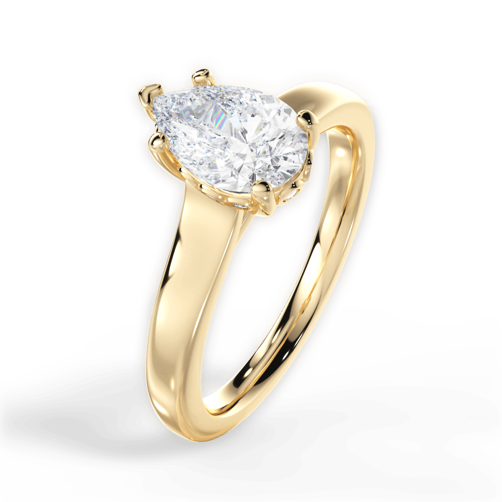 Carol Pear Cut Lab Grown Diamond 18Kt Yellow Gold Engagement Ring - View 4