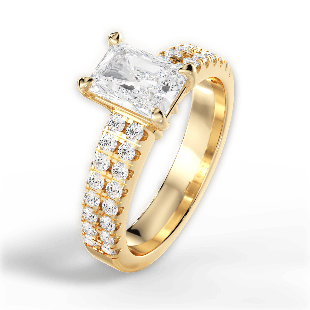 Kayla Radiant Cut Lab Grown Diamond 18Kt Yellow Gold Engagement Ring - View 2
