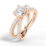 Lauren Cushion Cut Lab Grown Diamond 18Kt Rose Gold Engagement Ring - View 3