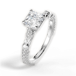 Gabriela Asscher Cut Lab Grown Diamond Platinum Engagement Ring - View 4