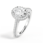 Jeanne Oval Cut Lab Grown Diamond Platinum Engagement Ring - View 2