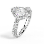 Lucy Pear Cut Lab Grown Diamond 14Kt White Gold Engagement Ring - View 3