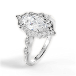 Julie Marquise Cut Lab Grown Diamond 18Kt White Gold Engagement Ring - View 3