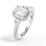 Julia Emerald Cut Lab Grown Diamond 14Kt White Gold Engagement Ring - View 4