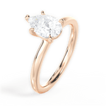 Angela Pear Cut Lab Grown Diamond 18Kt Rose Gold Engagement Ring - View 2