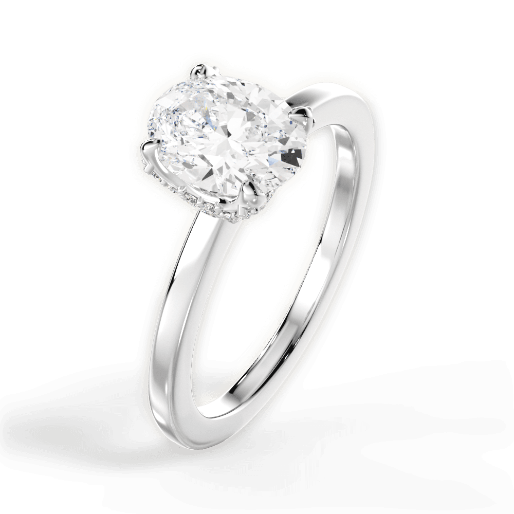 Gemma Oval Cut Lab Grown Diamond Platinum Engagement Ring - View 2