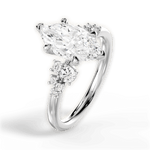 Carmen Marquise Cut Lab Grown Diamond Platinum Engagement Ring - View 4