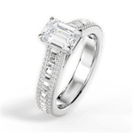 Lynn Emerald Cut Lab Grown Diamond 14Kt White Gold Engagement Ring - View 4