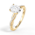 Charlotte Oval Cut Lab Grown Diamond 18Kt Yellow Gold Engagement Ring - View 2