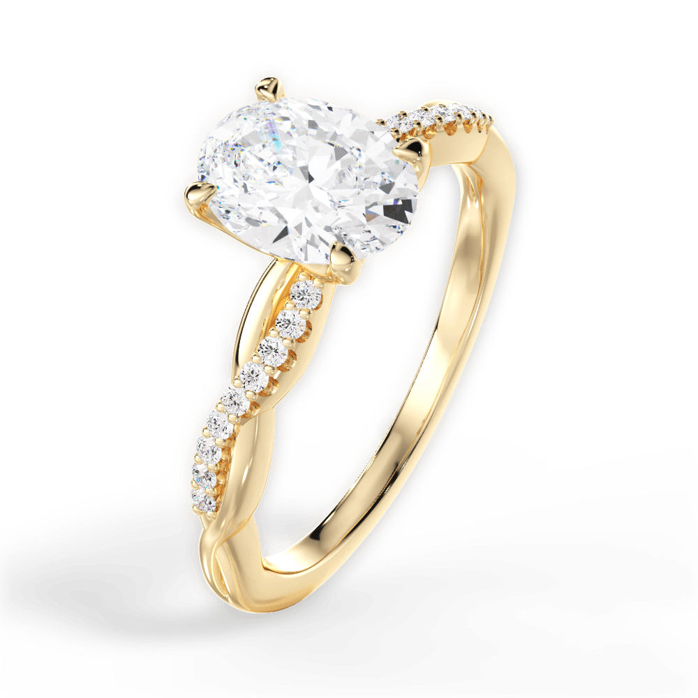 Charlotte Oval Cut Lab Grown Diamond 18Kt Yellow Gold Engagement Ring - View 2