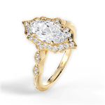 Julie Marquise Cut Lab Grown Diamond 18Kt Yellow Gold Engagement Ring - View 3