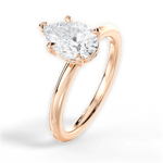Brenda Pear Cut Lab Grown Diamond 18Kt Rose Gold Engagement Ring - View 3