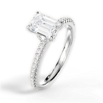 Giselle Emerald Cut Lab Grown Diamond Platinum Engagement Ring - View 4
