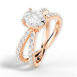 Lauren Oval Cut Lab Grown Diamond 18Kt Rose Gold Engagement Ring - View 3