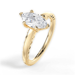 Annette Marquise Cut Lab Grown Diamond 18Kt Yellow Gold Engagement Ring - View 2