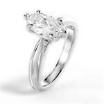 Beverly Marquise Cut Lab Grown Diamond 14Kt White Gold Engagement Ring - View 4
