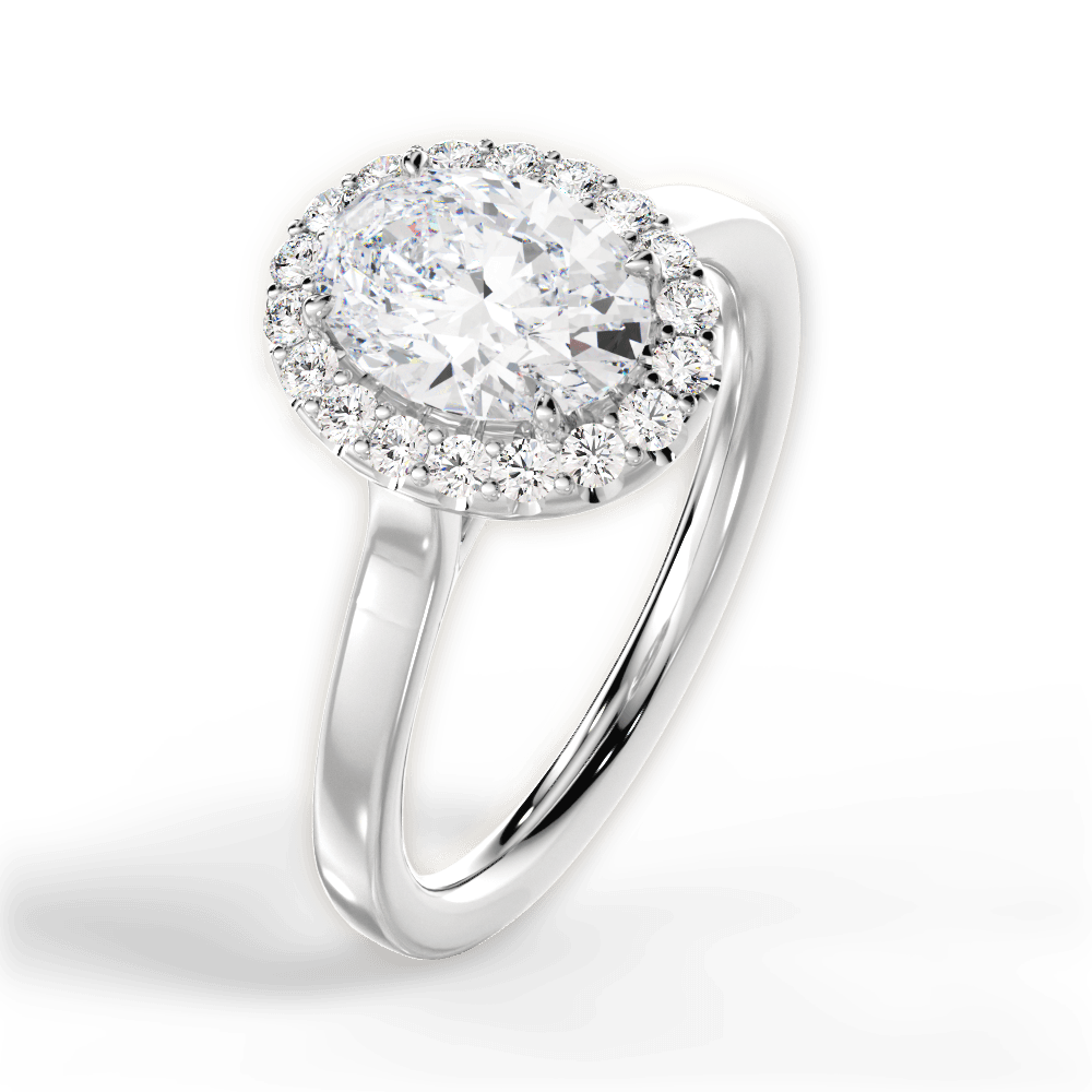 Fiona Oval Cut Lab Grown Diamond Platinum Engagement Ring - View 2