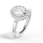 Fiona Oval Cut Lab Grown Diamond 18Kt White Gold Engagement Ring - View 2